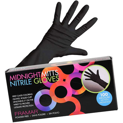 Framar Midnight Mitts Nitrile Gloves 100 ct. Medium