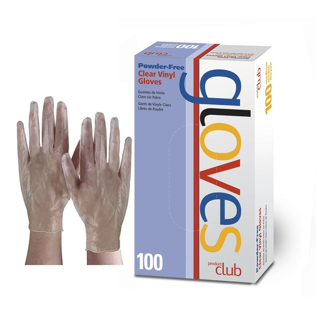 Product Club Clear Vinyl Disposable Gloves- Powder Free Large 100 ct.