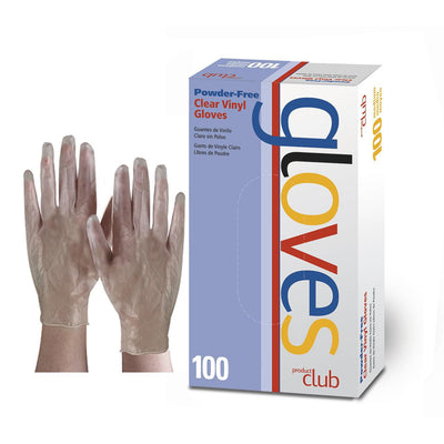 Product Club Clear Vinyl Disposable Gloves- Powder Free 100 ct. X-Large